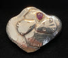 BIG POLAR BEAR BROOCH W. A GREENLANDIC RUBY